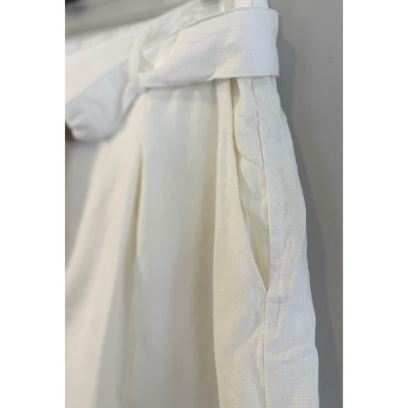House Of Harlow 1960 Ivory Linen Shorts Women Size Large Belted Lined NWOT - Picture 6 of 10